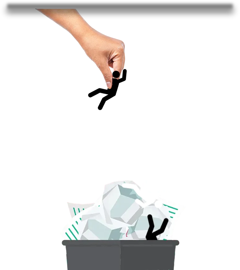A hand dropping a figure